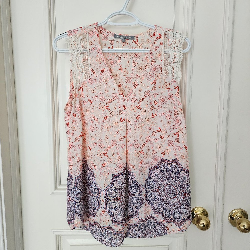 DANIEL RAINN Eliza Lace Trim Blouse  | Small